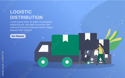 Logistic Distribution concept landing page template.