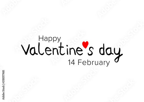 Happy Valentine's Day. Hand lettering. Vector illustration.