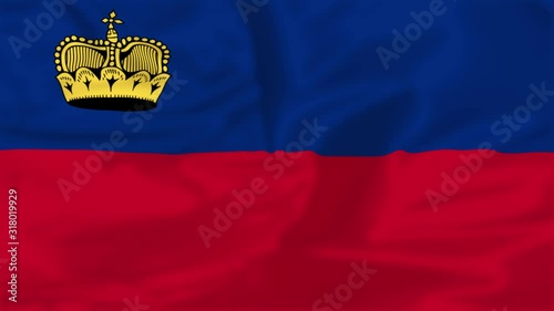 Liechtenstein Waving Flag. National 3d Liechtenstein Flag Waving. Sign of Liechtenstein Seamless Loop Animation. Liechtenstein Flag 4K Resolution Background