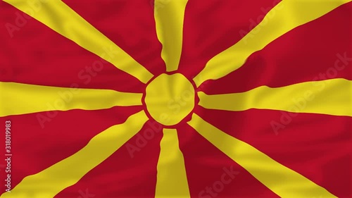 Macedonia Waving Flag. National 3d Macedonian Flag Waving. Sign of Macedonia Seamless Loop Animation. Macedonian Flag 4K Resolution Background. Macedonia Flag Closeup 4K Video