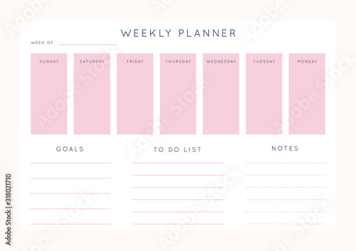 Planner sheet vector