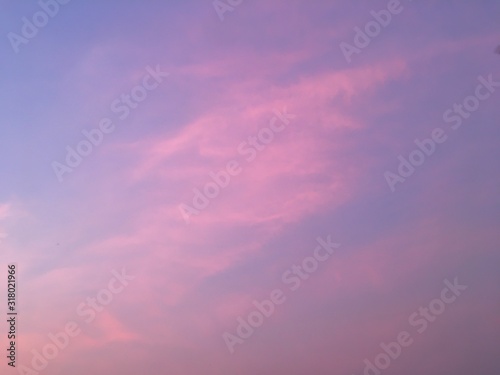 pink and purple sky at sunset  © Pragaidao