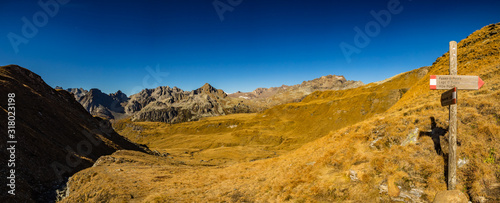 Panoramic view of Alpe Veglia and Alpe Devero Natural Park as seen from Poiala Pass surroundings