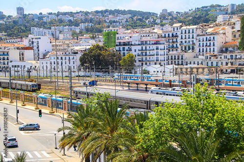 Alger, Algeria, Capital, City, Railway, Trainstation, Northafrika, travel, passengertraffic, birdview, street,