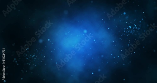 Abstract bright glitter blue background out of focus. Seamless loop animation.