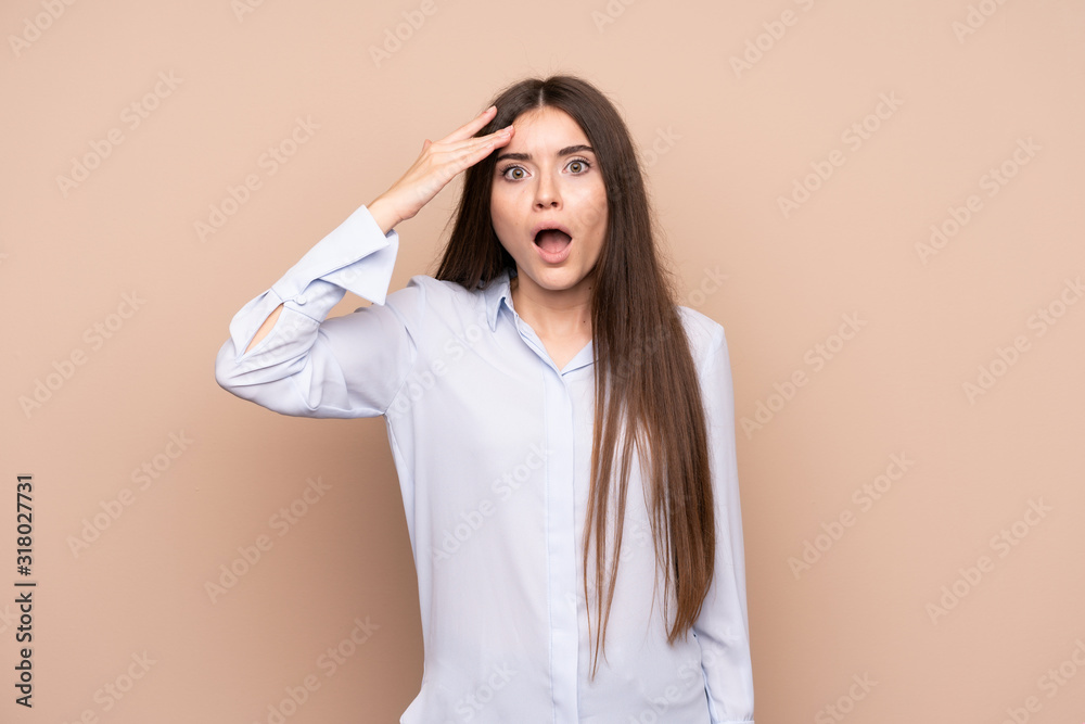 Young woman over isolated background has just realized something and has intending the solution Young woman over isolated background has just realized something and has intending the solution