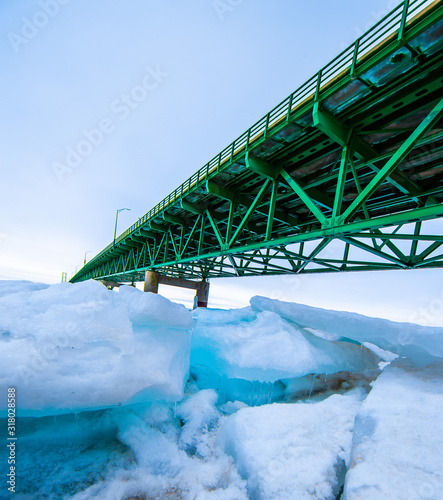 Blue Ice at Macinaw Bridge