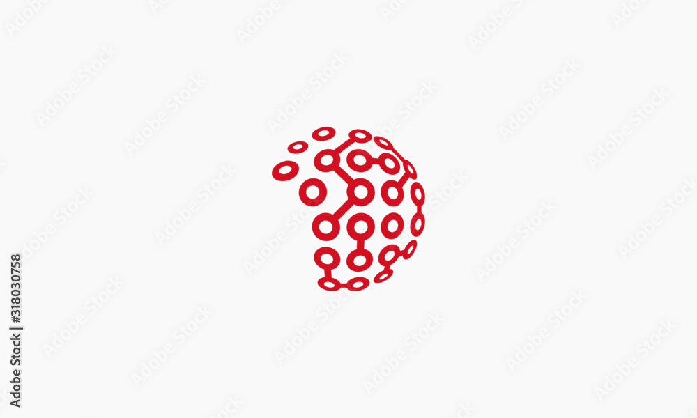Abstract Development of artificial intelligence sign. Innovative high tech logo template. Smart computer. machine learning - vector Abstract Development of artificial intelligence sign. Innovative high tech logo template. Smart computer. machine learning - vector