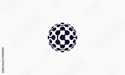 Abstract Development of artificial intelligence sign. Innovative high tech logo template. Smart computer. machine learning - vector