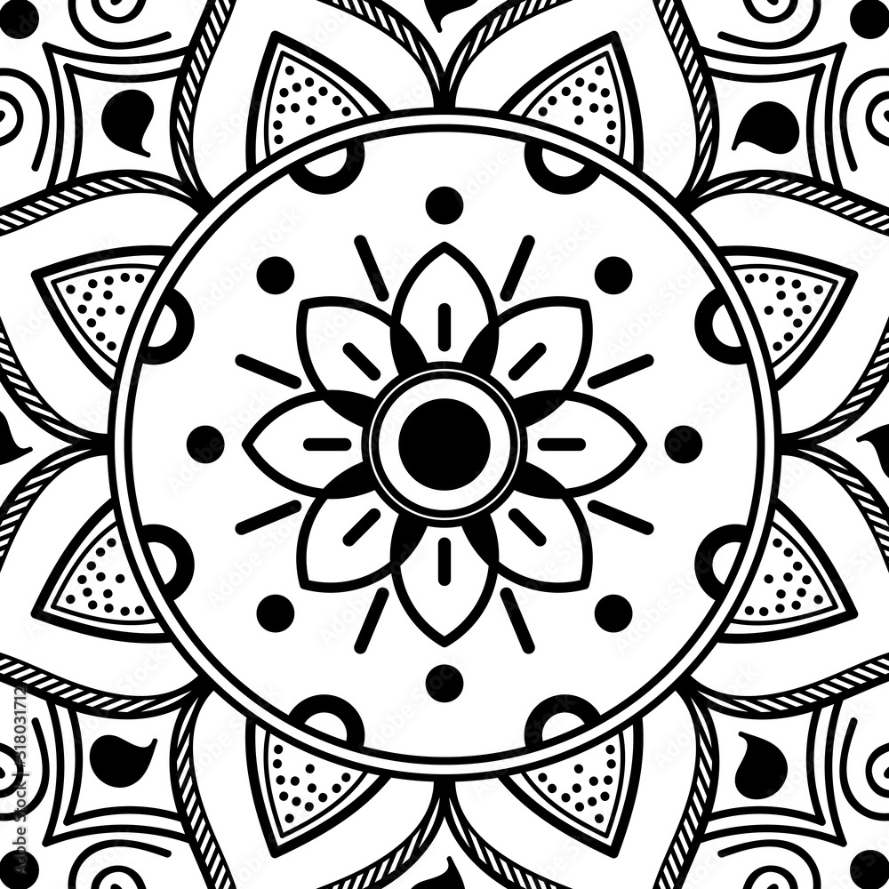 Decorative ornament, black-white, isolated on white. Good decoration for the holidays. Perfect for printing, laser cutting.