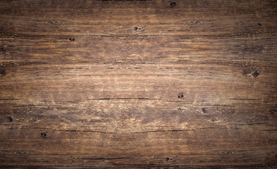 Wood texture background. Rough vintage wooden table, brown timber for backdrop, top view