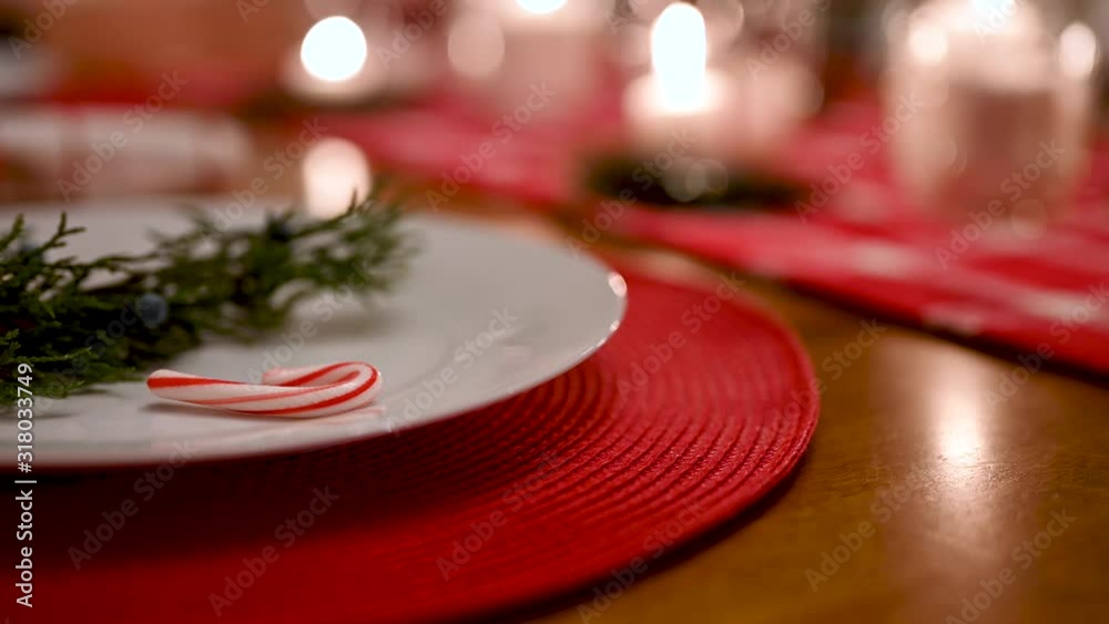 Christmas dinner table setting