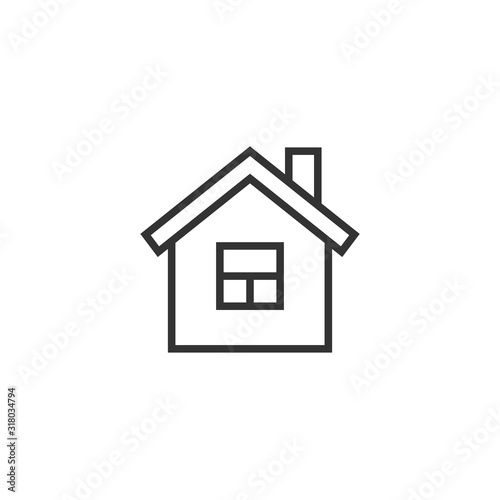 Building icon in flat style. Home vector illustration on white isolated background. House business concept.