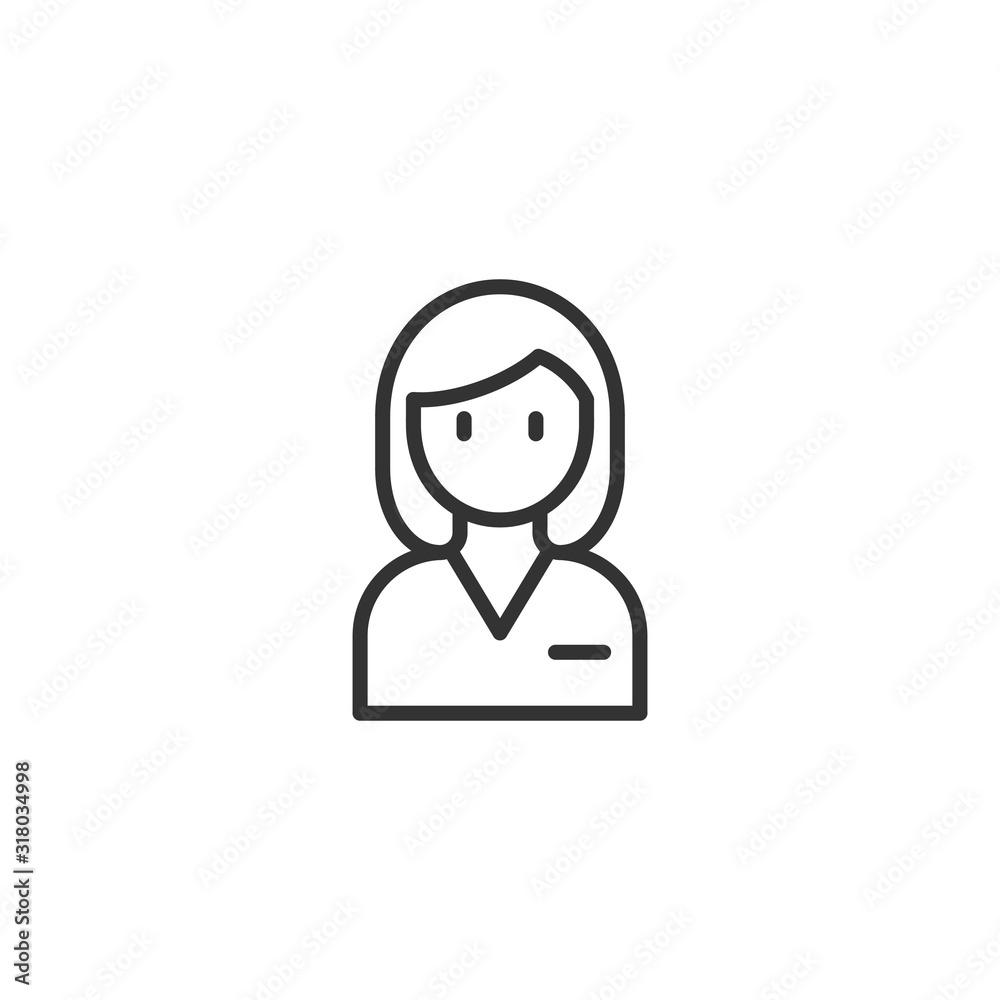 Woman face icon in flat style. People vector illustration on white background. Partnership business concept. Woman face icon in flat style. People vector illustration on white background. Partnership business concept.