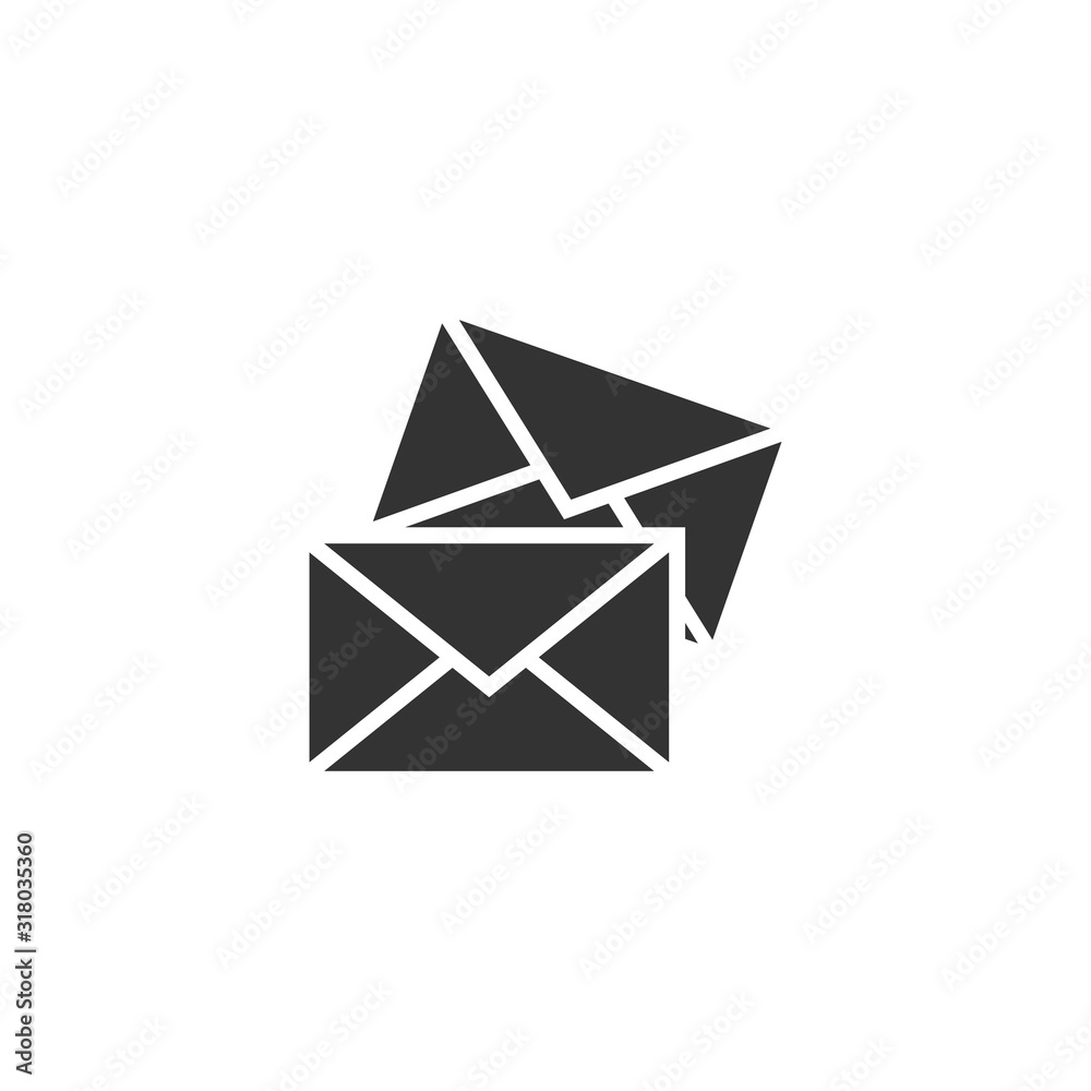 Email message icon in flat style. Mail document vector illustration on white isolated background. Message correspondence business concept. Email message icon in flat style. Mail document vector illustration on white isolated background. Message correspondence business concept.