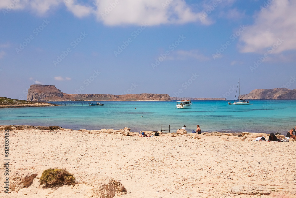 People at the beach of Balos