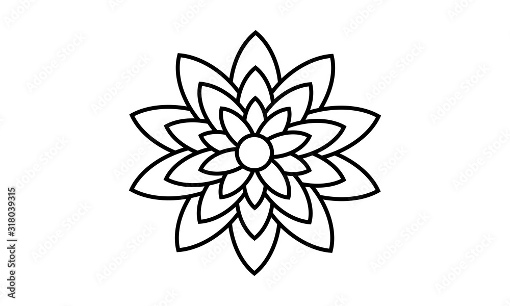 Circular flower pattern in form of mandala for Henna, Mehndi, tattoo, decoration. Decorative ornament in ethnic oriental style. Coloring book page.K Circular flower pattern in form of mandala for Henna, Mehndi, tattoo, decoration. Decorative ornament in ethnic oriental style. Coloring book page.K
