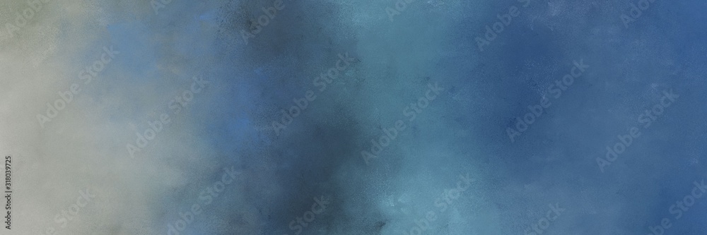 horizontal colorful distressed painting background graphic with teal blue, dark gray and light slate gray colors. free space for text or graphic