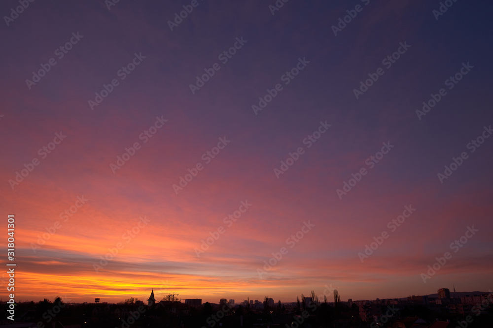 City panorama during dusk