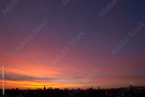 City panorama during dusk