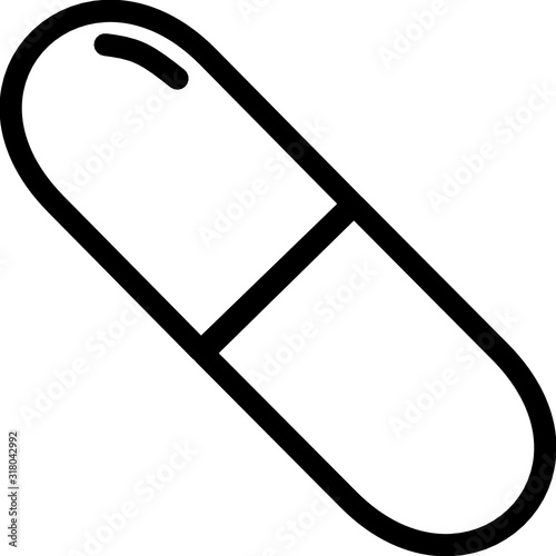 Medical black pills icon isolated on the white background. Medicine, pharmacy, hospital  of drug. Medication, pharmaceutics concept. Vector illustration. Drugs flat icon: pill, capsule.