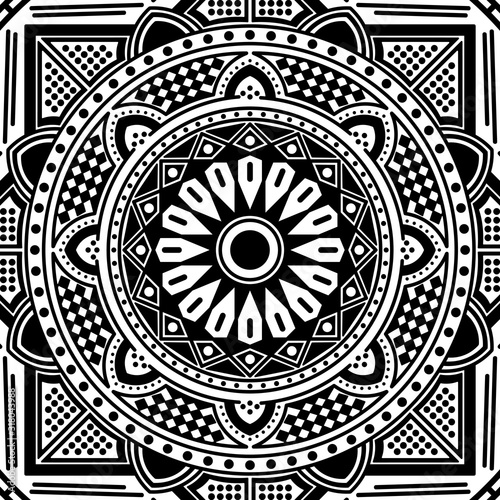 Abstract Vector Mandala for coloring page