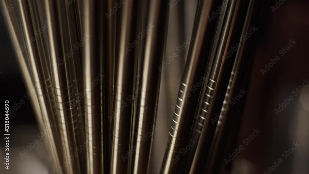 Metallic straws at bar, shallow depth of field Metallic straws at bar, shallow depth of field