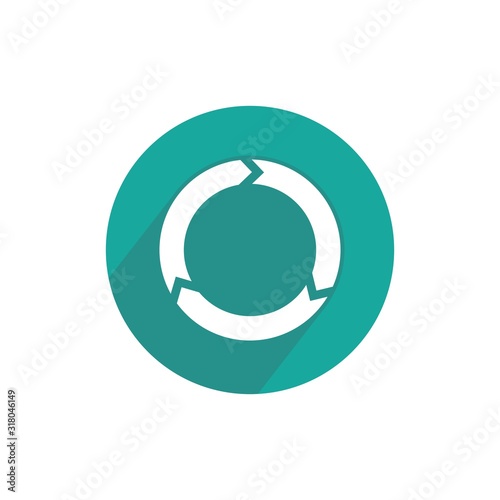 Round cyclic sequential process vector icon isolated on white background.