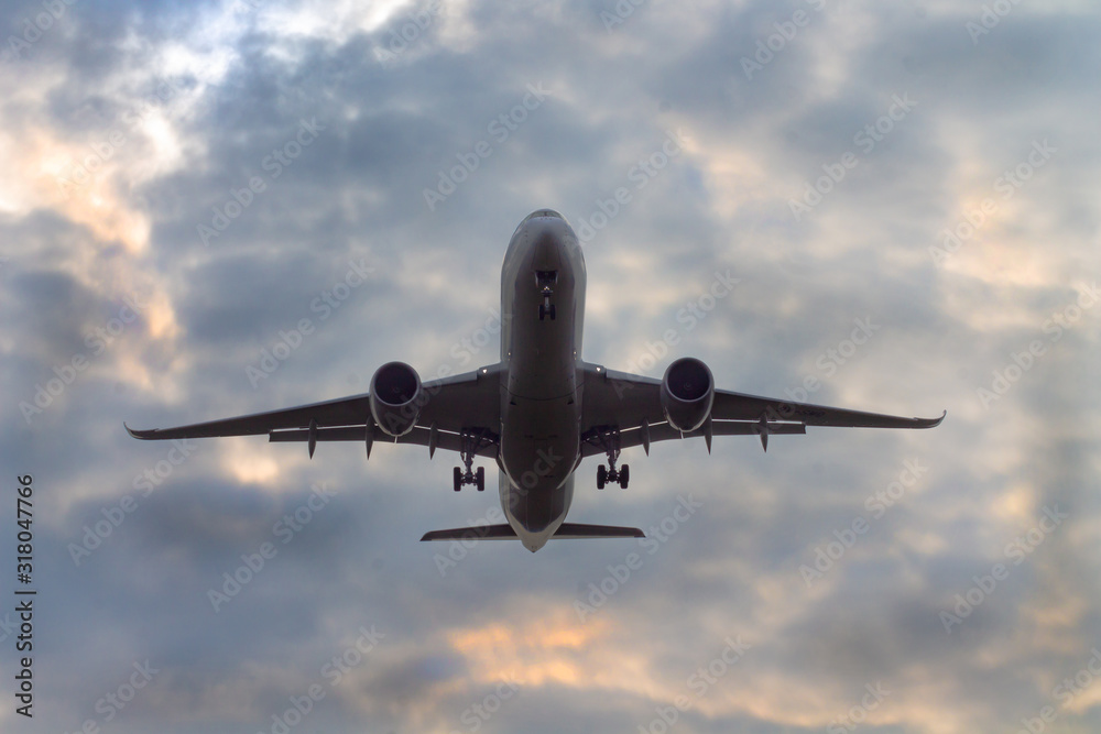 An aeroplane landing An aeroplane landing