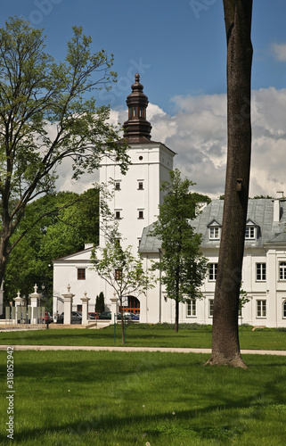 Castle tower at Radziwill park in Biala Podlaska. Poland