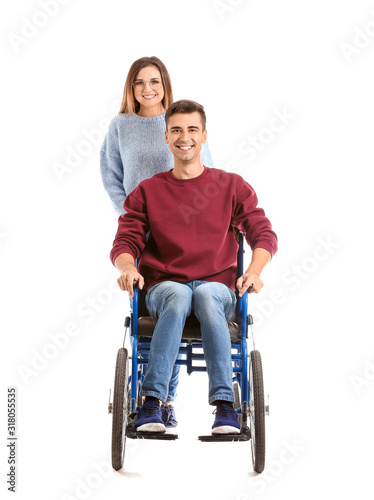 Handicapped young man in wh...