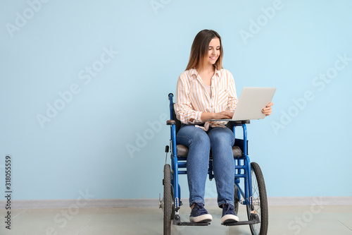 Handicapped young woman wit...
