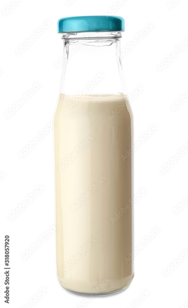 Bottle of tasty sauce on white background Bottle of tasty sauce on white background