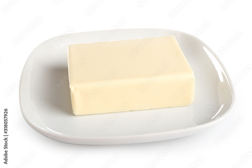 Fresh butter on white background Fresh butter on white background
