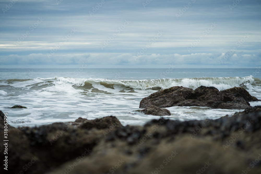 Rolling Wave in Rocks of Malibu California