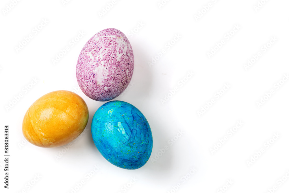 Different easter eggs on white background Different easter eggs on white background
