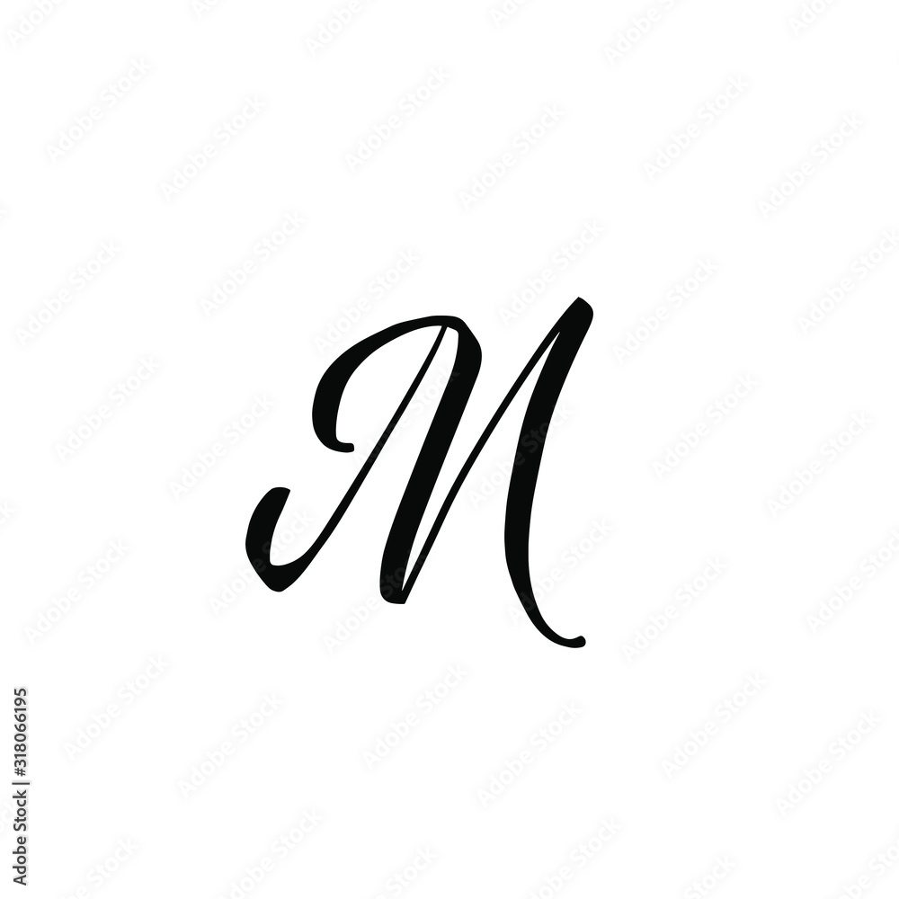 M letter brushstyle handwritten vector isolated M letter brushstyle handwritten vector isolated