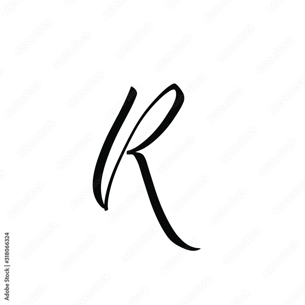 Fototapeta premium R letter brushstyle handwritten vector isolated