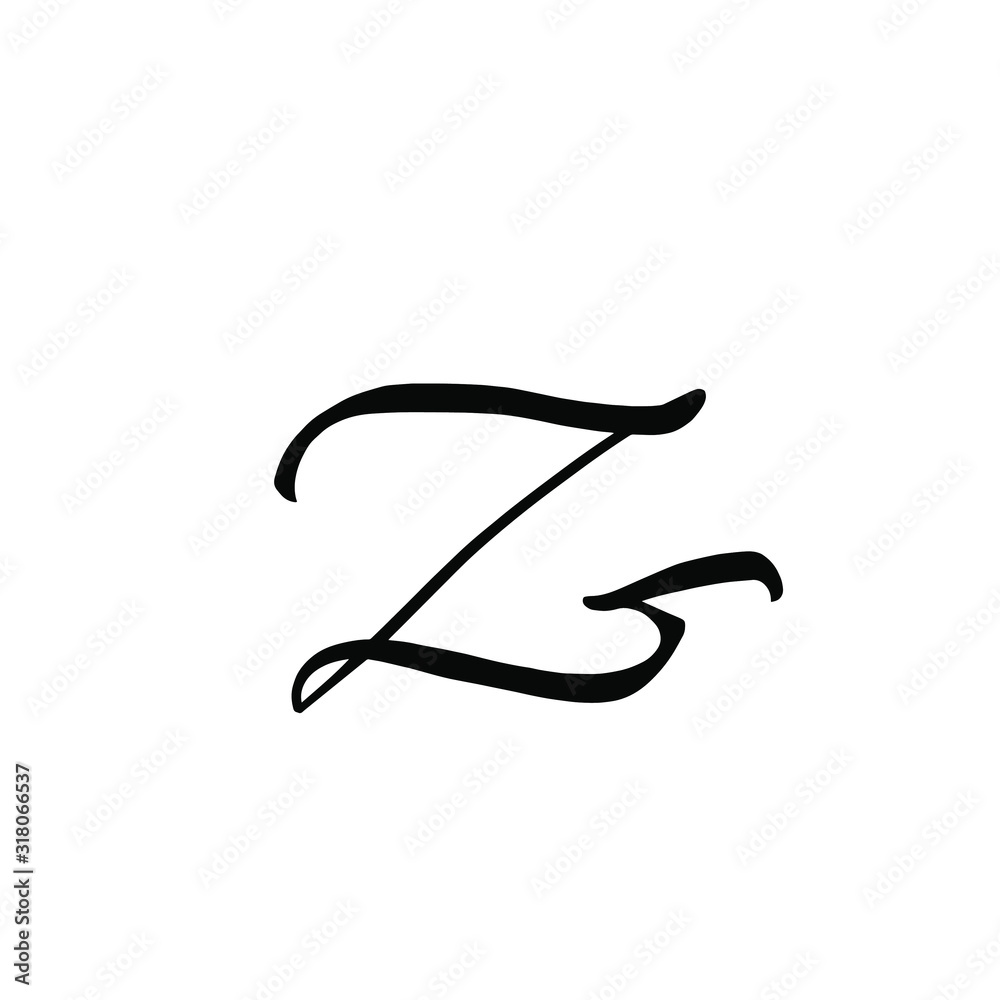 Z letter brushstyle handwritten vector isolated Z letter brushstyle handwritten vector isolated