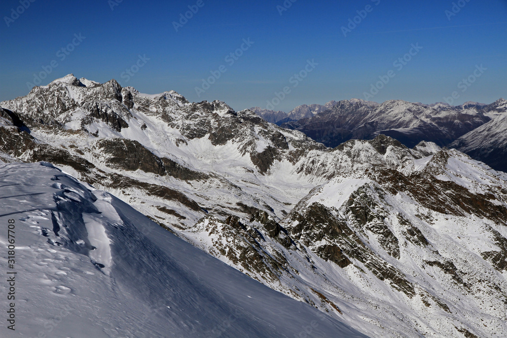 View from Tiefenbach kogl, Otztal Alps, North Tyrol, Austria