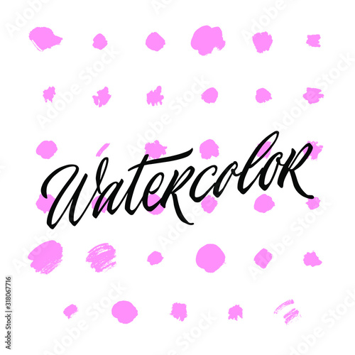 Abstract watercolor spots pink on white background. Vector illustration isolated. 