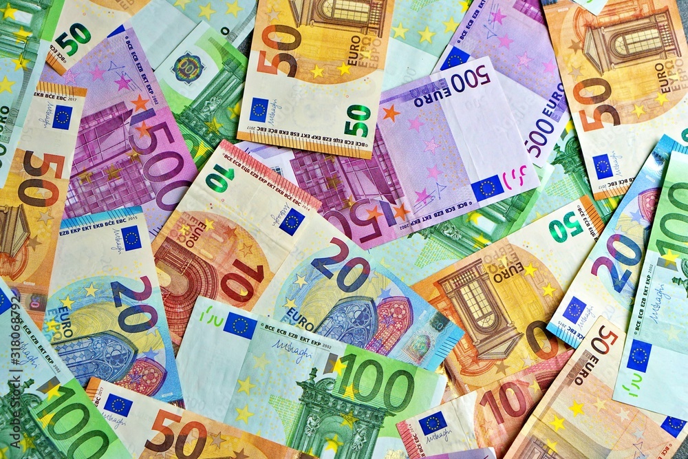 United country's payment system - euro money cash background, pile of paper euro banknotes. United country's payment system - euro money cash background, pile of paper euro banknotes.