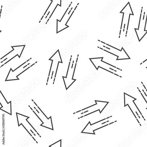 Vector icon two arrows pointing in opposite directions. Symbol exchange seamless pattern on a white background.