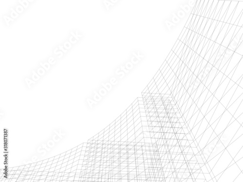 Concept 3d architecture building, vector illustration