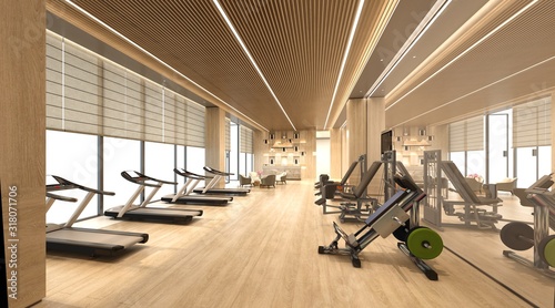 3d render of fitness gym center photo