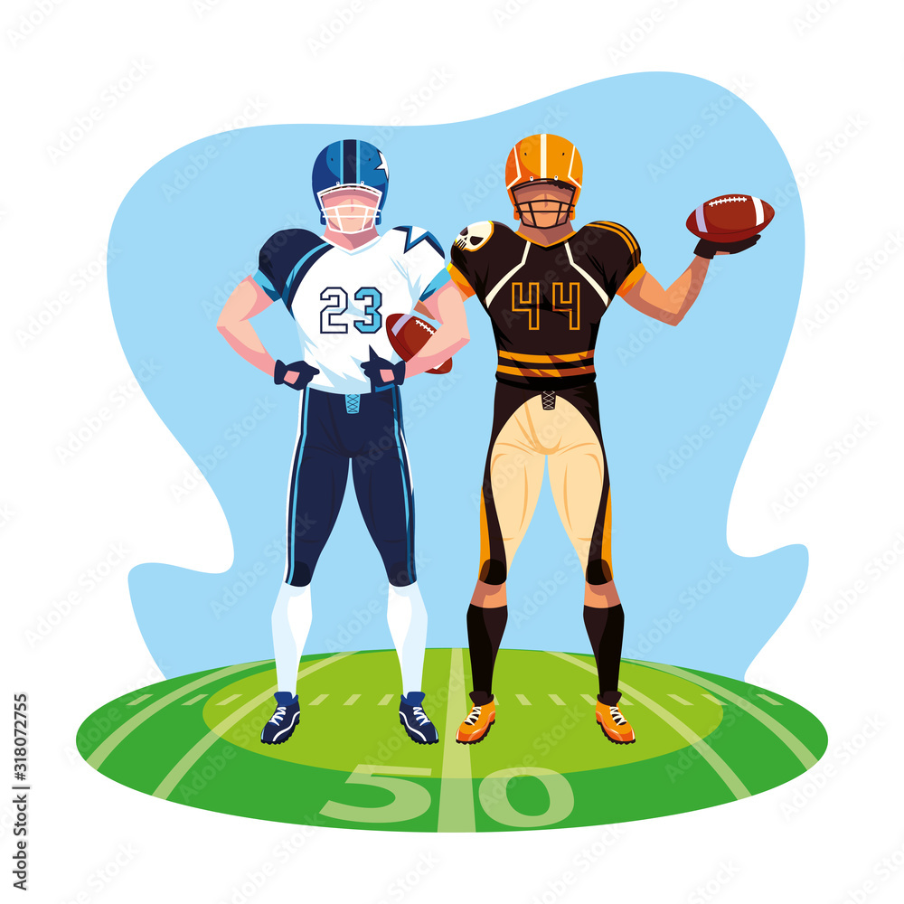 men players american football on stadium grass men players american football on stadium grass