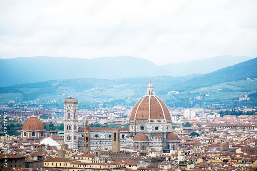 view of florence from top of basilica in italy