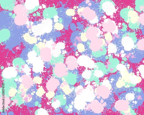 abstract background made of a seamless pattern with paint splashes.