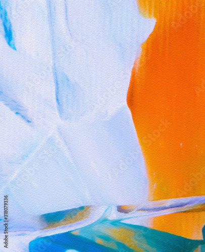 Close up oil paint abstract background. Art textured brushstrokes in macro. Part of painting. Old style artwork. Dirty watercolor texture. Modern pattern. Chaotic splashes. Multi-colors design.