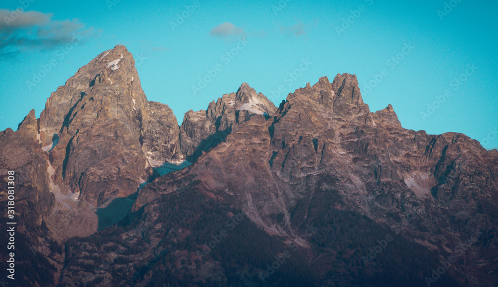 Obraz premium Grand Teton and nearby peaks.